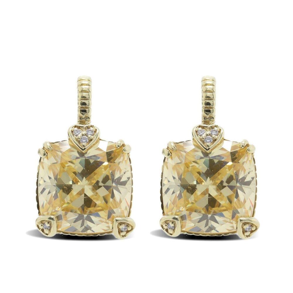 JUDITH RIPKA 18K‎ Yellow Gold Lola Yellow Crystal & Diamond Earrings